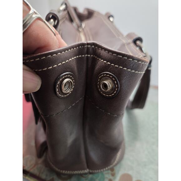 Vtg Coach Soho Luxury Satchel Purse Brown C0GZ-8A09 Double Handle Buckle Pockets - Picture 9 of 15